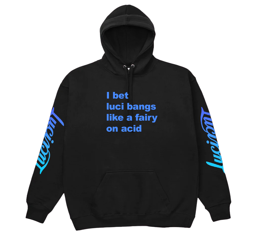 Bangs Like A Fairy Pullover Hoodie (Black)
